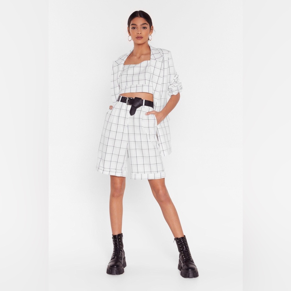 Nasty Gal Checkered Longline Shorts